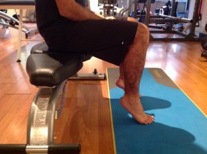 Bent knee calf raise exercise