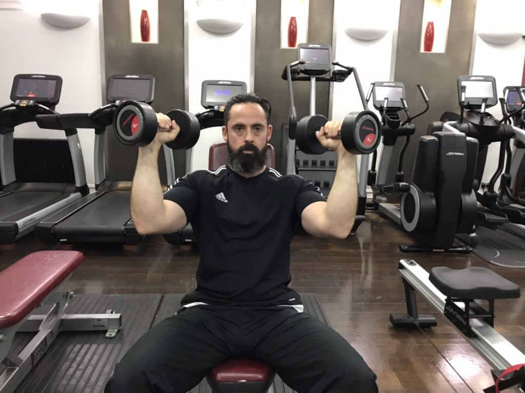 Seated overhead shoulder press